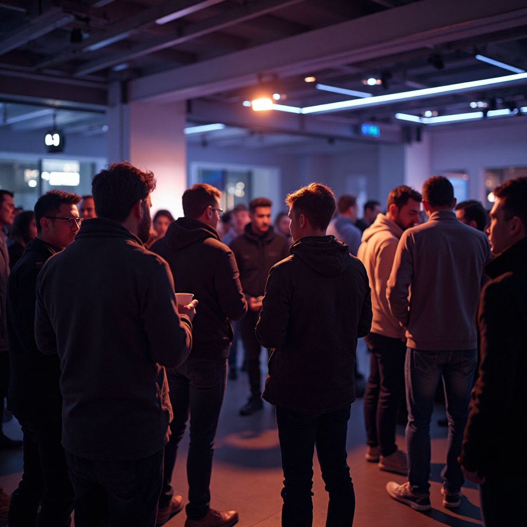 Networking event at the showcase